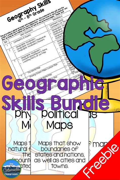 Geographic Skills Bundle Freebie Vocabulary Posters Map Skills Skills