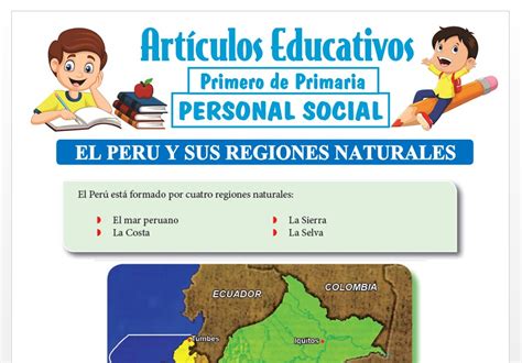 El Per Y Sus Regiones Naturales Para Primer Grado De Primaria The