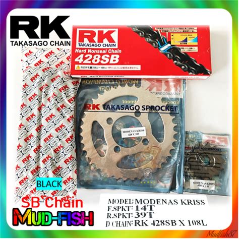 RANTAI GEGANCU RK PREMIUM SPROCKET CHAIN KIT FOR MODENAS KRISS 110 428