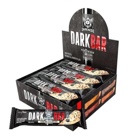 Dark Whey Bar Flocos Com Chocolate 90g Darkness Caixa Com 8 Unid