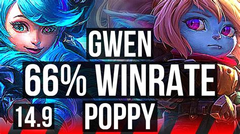 GWEN Vs POPPY TOP 8 Solo Kills 66 Winrate KR Diamond 14 9