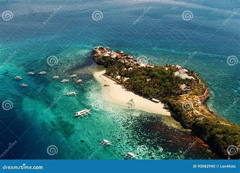 Aerial View Of Beautiful Bay In Tropical Islands Boracay Island Stock