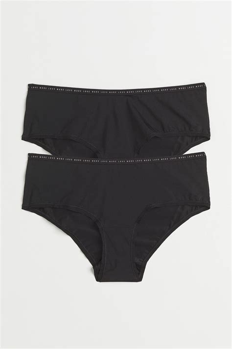 2 Pack Hipster Briefs Black Ladies Handm Gb