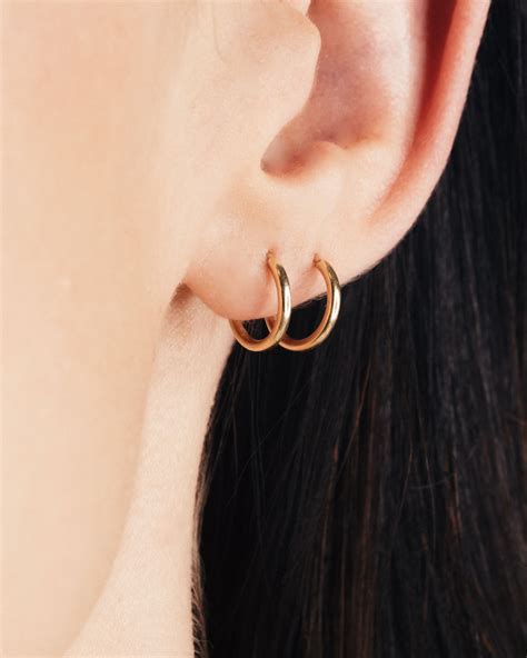 Mm Gold Hoops Gold Fill Endless Hoops Lightweight Earring Etsy Israel