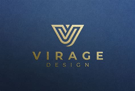 Logo Mockup Foil Stamping Gold Logo On Deep Blue Paper By Smart Works