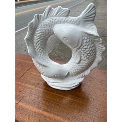 1990s Koi Fish Ceramic Statue Chairish
