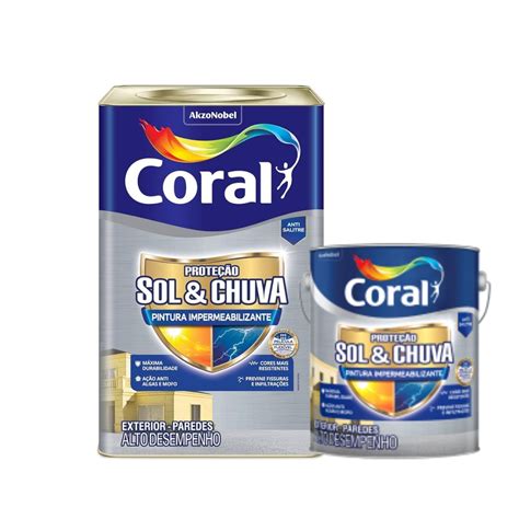 Coral Proteção Sol Chuva Pintura Impermeabilizante Branco Loja de