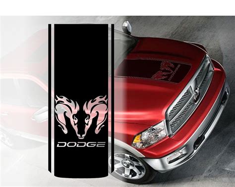 Dodge Ram 1500 2500 Hemi Hood Stripe Racing Decal Vinyl Graphics