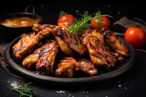 Grilled Chicken Wings Aesthetic Look Premium Ai Generated Image