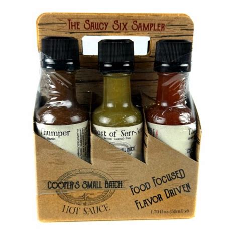 Cooper S Small Batch Saucy Six Sampler Hot Sauce Pack Gift Set Flavor Driven Pack Kroger