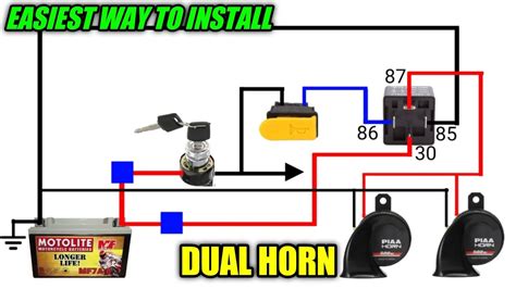 Dual Horn With Relay Wiring Diagram Youtube