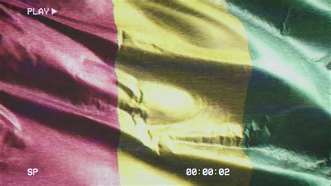 VHS Video Casette Record Guinea Flag Waving On The Wind Glitch Noise