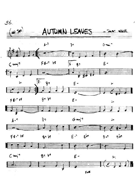 Autumn Leaves Lead Sheet