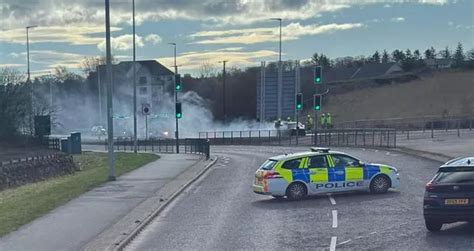 Car Bursts Into Flames On Major Scots Road As Police Race To Scene Daily Record