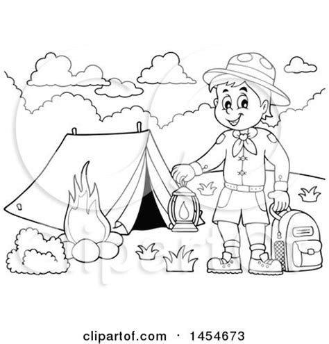 Scout Camping Clipart Black And White Cross