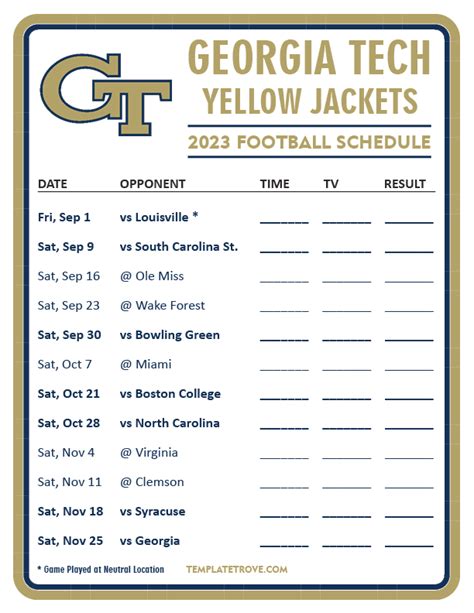 Ga Tech Football Tv Schedule 2023