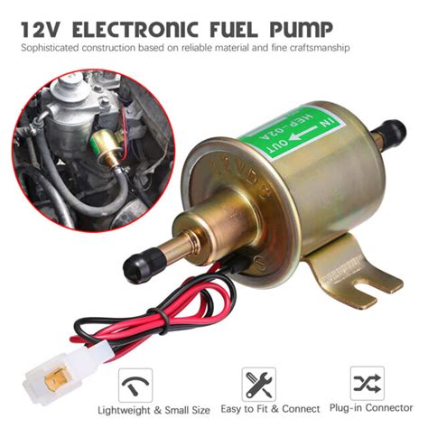 Universal 12v 2 5 4 Psi Gas Diesel Inline Low Pressure Electric Fuel Pump Hep02a Ebay