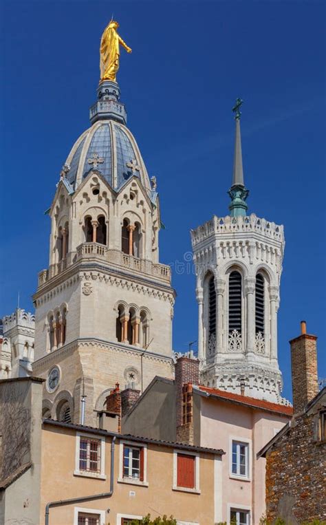 Lyon. Basilica Notre Dame. stock image. Image of tourism - 115668035