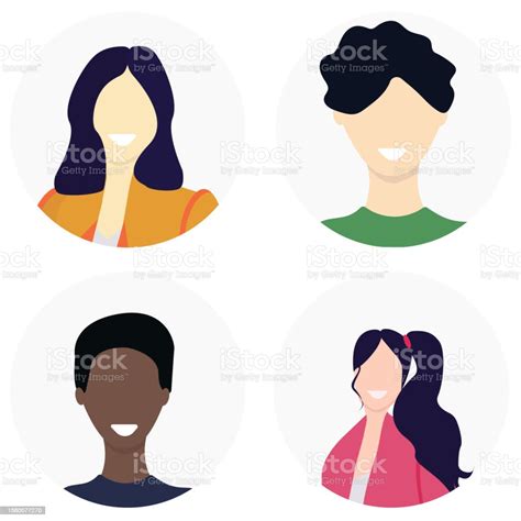 Avatars Of Different Races And Nationalities Men And Women Flat Vector