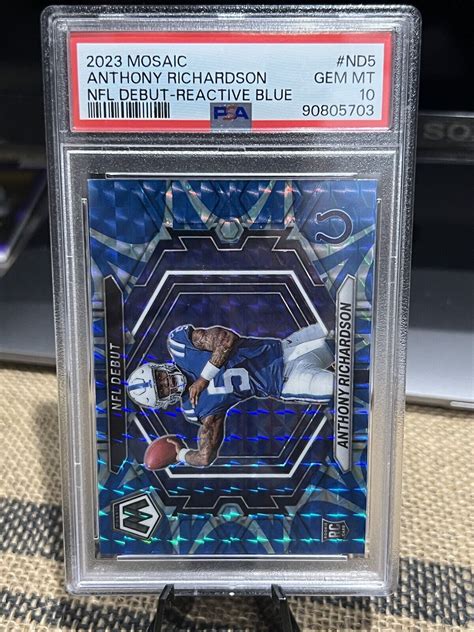 Anthony Richardson 2023 Mosaic ND 5 NFL Debut Reactive Blue Price