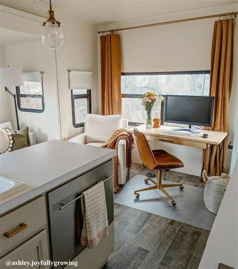 How A Corner Rv Bunk Room Was Converted To A Mobile Office Rv Inspiration