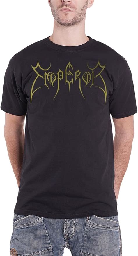 Emperor T Shirt Classic Metallic Gold Band Logo Official Mens Black L