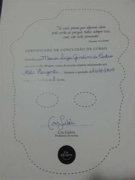 Certificado – Go, Writers – Portfólio Online de Maria Luiza Gondim