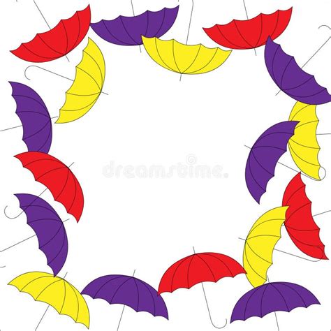 Frame Of Multicolored Umbrellas Stock Vector Illustration Of