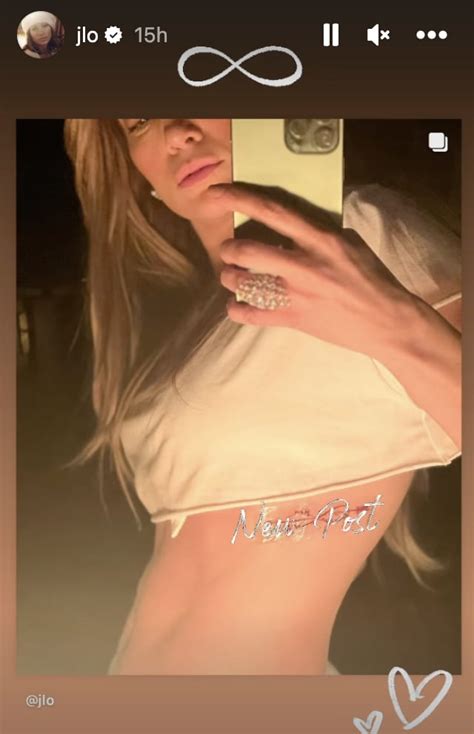 J Lo S Ultracropped White T Shirt In Tattoo Selfie Popsugar Fashion