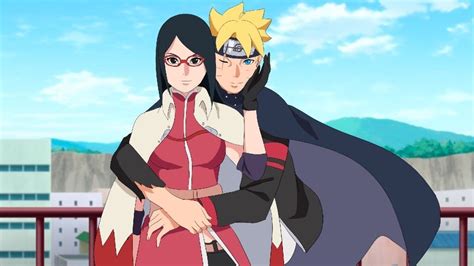 Boruto E Sarada Adultos Karakter Naruto Animasi Pertahanan