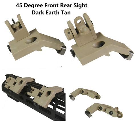 Tactical Fiber Optics Iron Sights Degree Offset Flip Up Front And