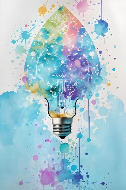 Premium Ai Image Creative Bulb Concept In Water Color Style Created