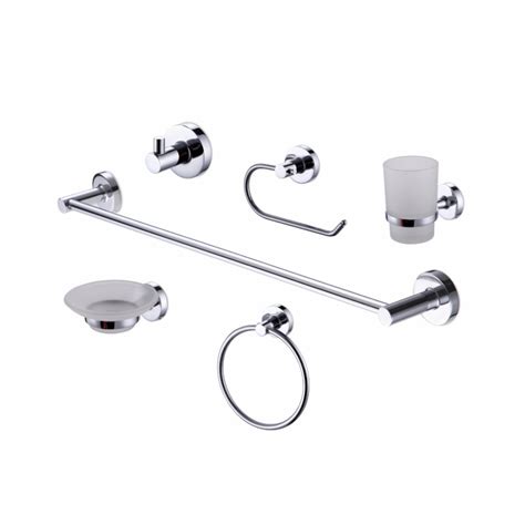 Kit De Accesorios Baño Peirano 12006 Línea 12000 6 Piezas Metálicas Cromo