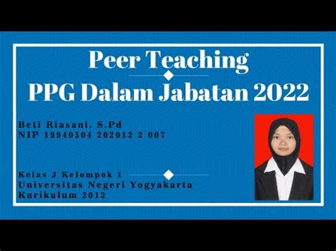 Video Peer Teaching Ppg Daljab Youtube