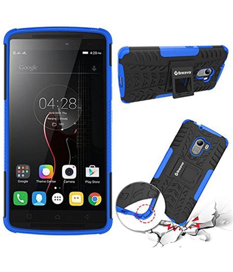 Lenovo Vibe K Note Cases With Stands Bracevor Blue Plain Back