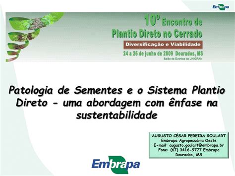 PDF Patologia De Sementes E O Sistema Plantio Direto Uma Abordagem