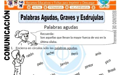 Palabras Agudas Graves Y Esdrujulas Resepkuini