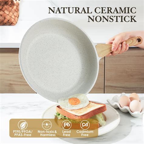 Sensarte Nonstick Ceramic Frying Pan Skillet 125 Inch Omelet Pan Healthy Non Toxic Chef Pan