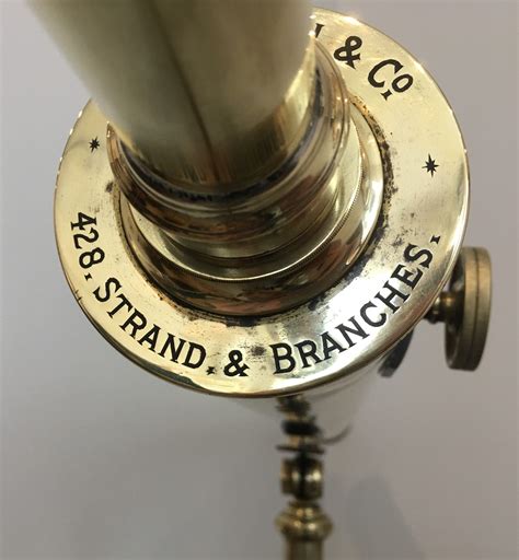 Large Antique Brass Telescope On Tripod By Aitchison And Co