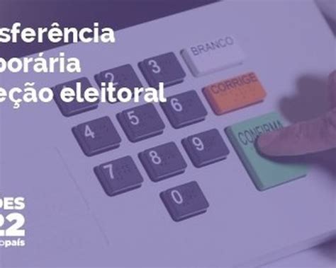 Eleitores Podem Solicitar Transferência Temporária De Seção Até Quinta Feira