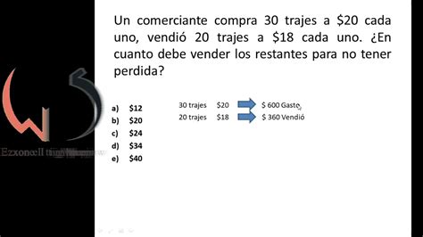 Ejercicio Un Comerciante Compra Trajes A Cada Uno Vendi