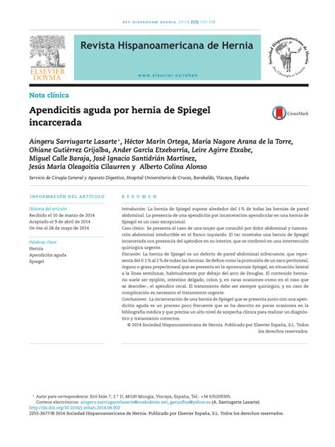 PDF Apendicitis Aguda Por Hernia De Spiegel Incarcerada