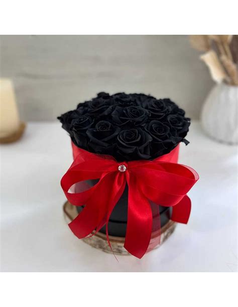 Caja De Rosas Eternas Negras Floristería Mallorca