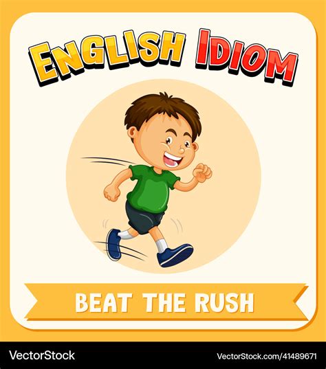 English Idiom With Picture Description For Beat Vector Image