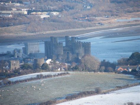 Winter view of Conwy Castle from Conwy mountain | Ty Glas Conwy