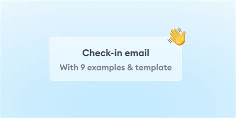 Check In Email Examples Templates