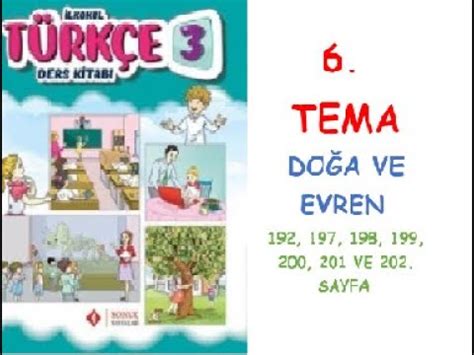 3 SINIF TÜRKÇE DERS KİTABI SONUÇ YAYINLARI 6 TEMA DOĞA VE EVREN 198