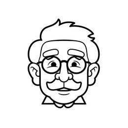 Captivating Grandpa Illustration To Color Coloring Page