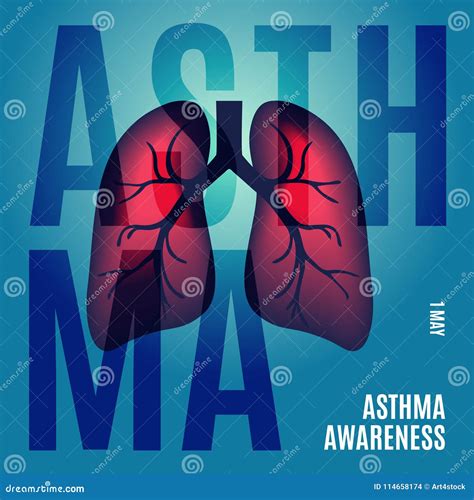 Asthma Awareness Poster Vector Illustration 115276196