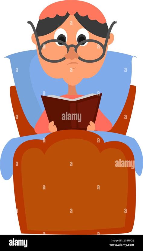 Granny Reading Book Illustration Vector On White Background Stock Vector Image And Art Alamy